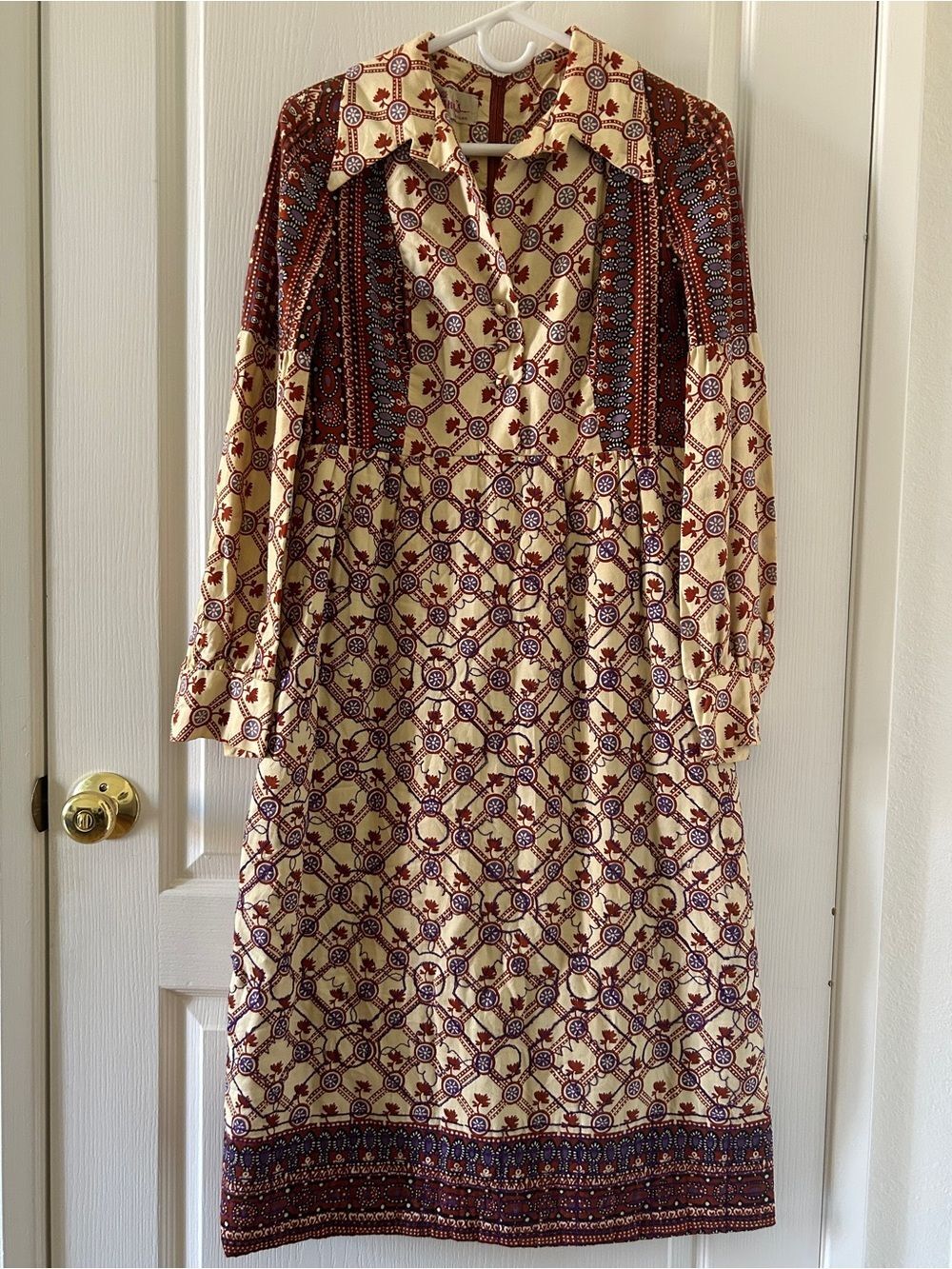 Vintage 1970s Del-Ann's Quilted Prairie Dress Cottagecore Retro Western Boho - Picture 1 of 13